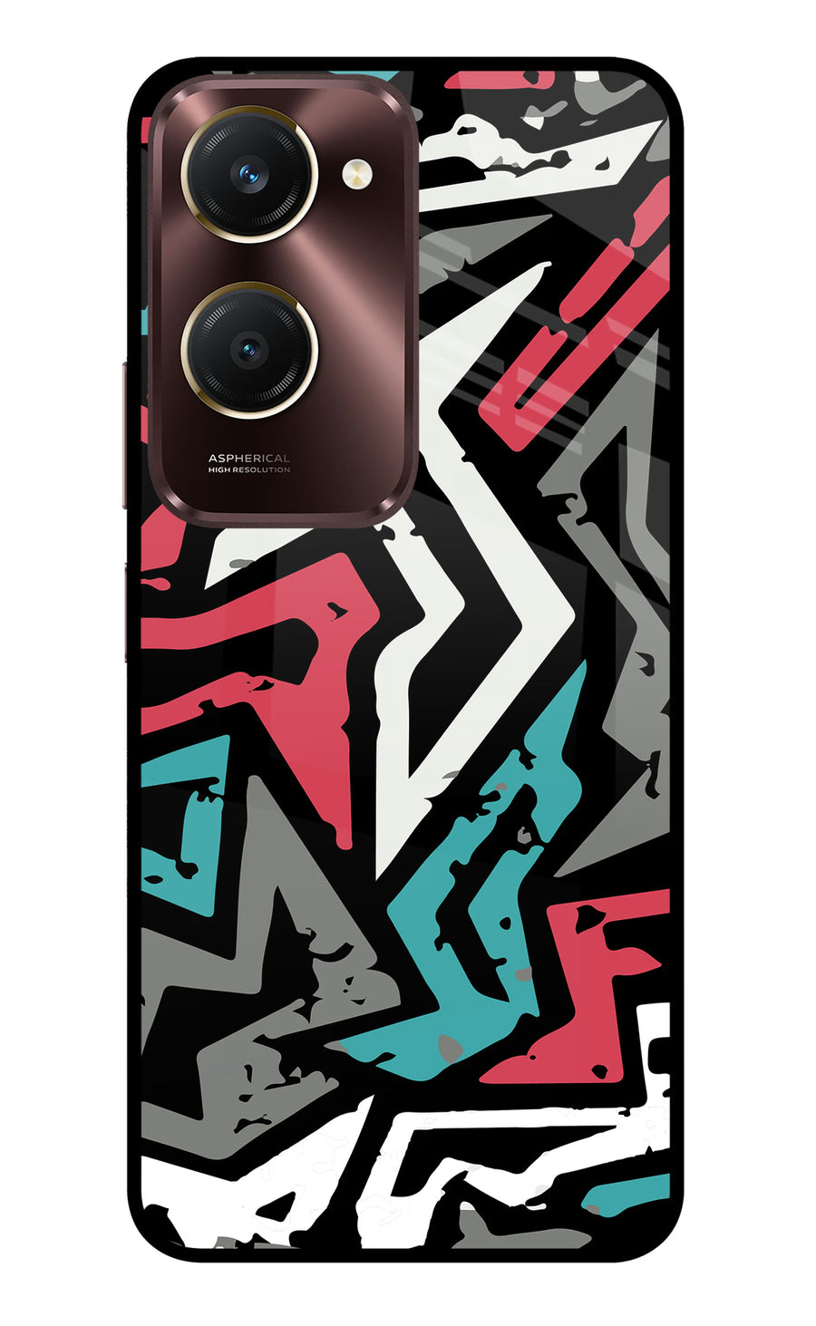 Geometric Graffiti Vivo Y28s 5G Back Cover, Metal case