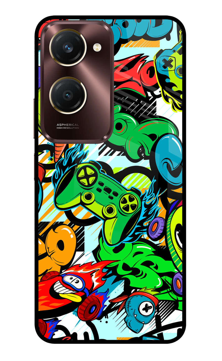 Game Doodle Vivo Y28s 5G Back Cover, Metal case