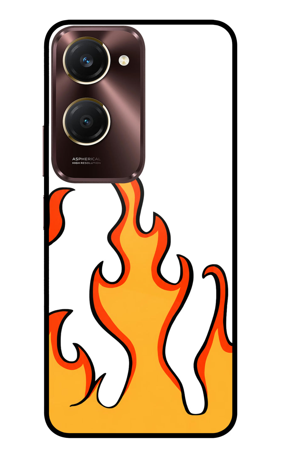 Fired Up – White Vivo Y28s 5G Back Cover, Metal case