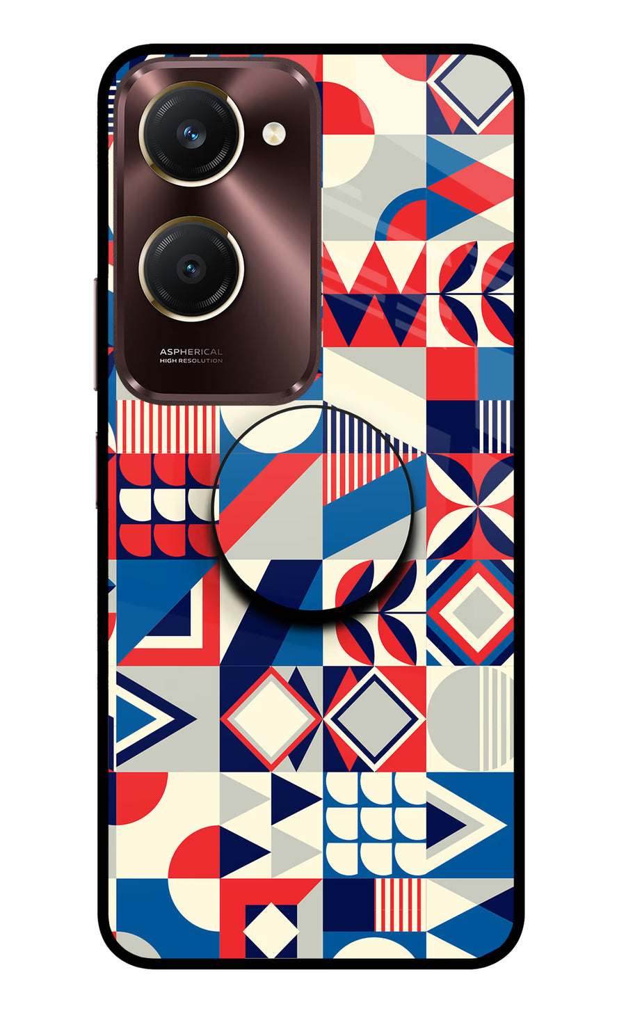 Colorful Pattern Vivo Y28s 5G Pop Case, Metal case