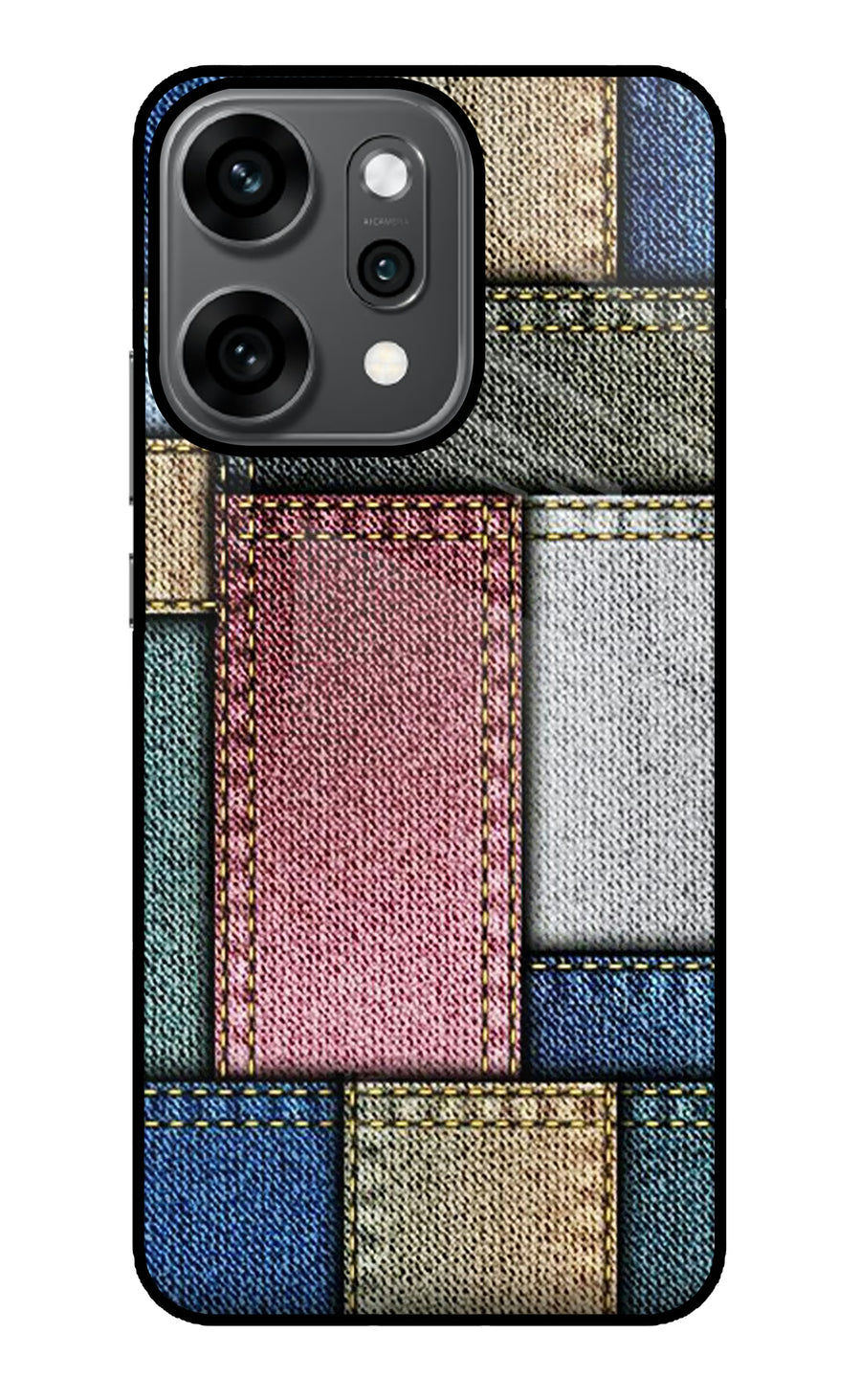 Multicolor Jeans Oppo Reno14 Pro 5G Back Cover, Metal case