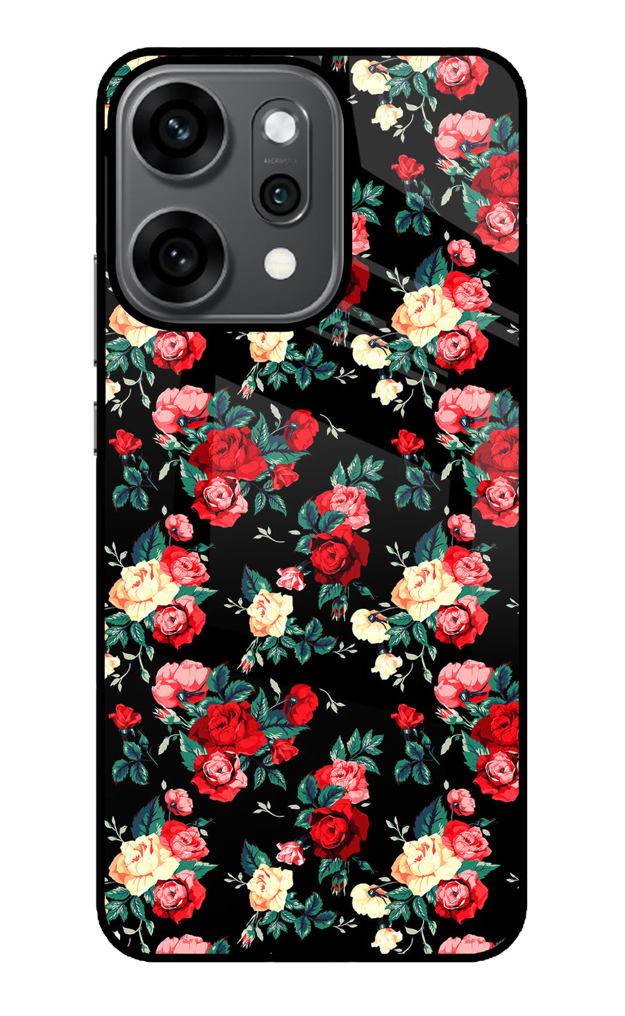 Rose Pattern Oppo Reno14 Pro 5G Back Cover, Metal case