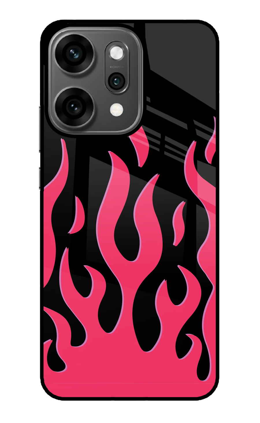Fire Flames Oppo Reno14 Pro 5G Back Cover, Metal case