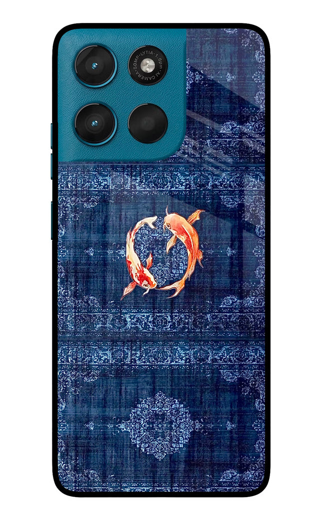 Koi Blue Moto G57 Power 5G Metal Case Back Cover by Casekaro