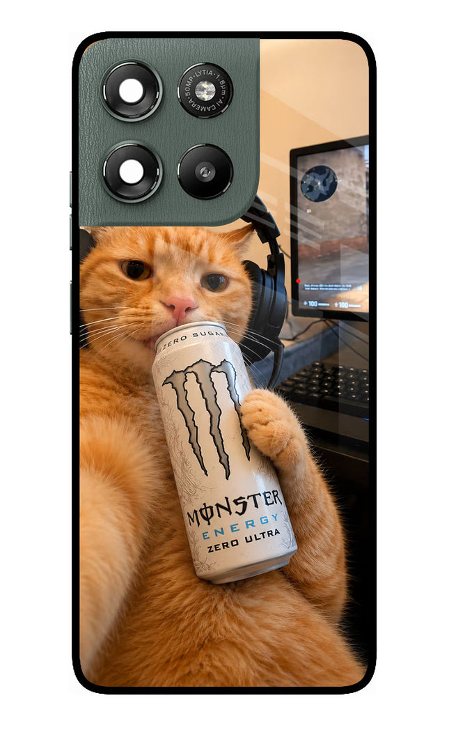 Gamer Cat Energy Moto G67 Power 5G Metal Case Back Cover by Casekaro
