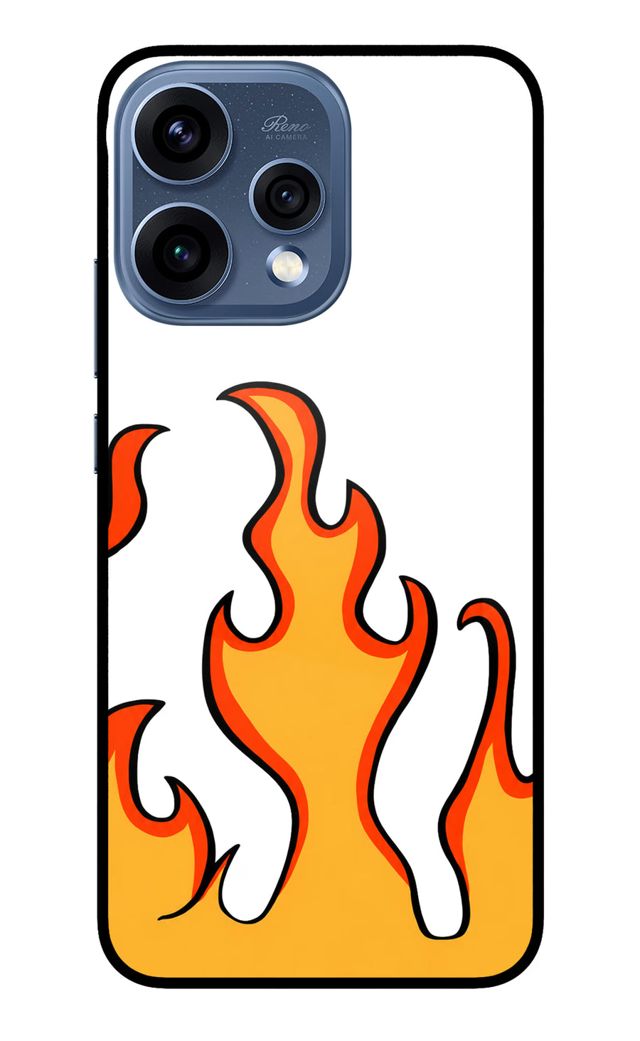 Fired Up – White Oppo Reno15 5G Back Cover, Metal case