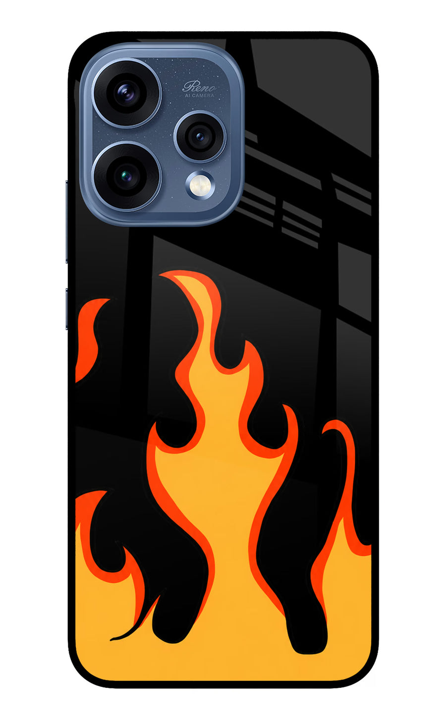 Fired Up – Black Oppo Reno15 5G Back Cover, Metal case