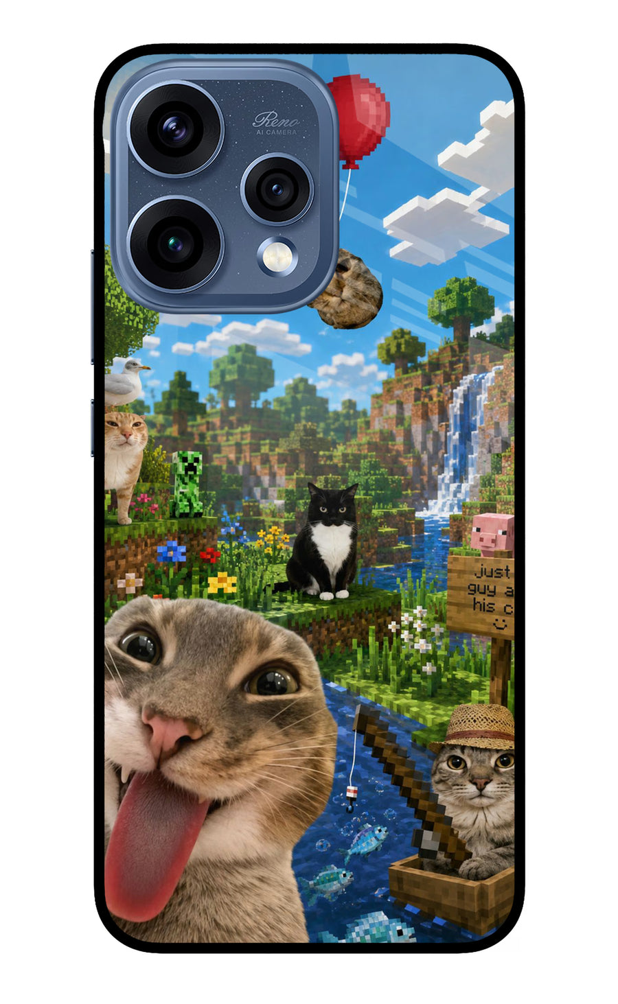 Minecraft Cat Chaos Oppo Reno15 5G Back Cover, Metal case