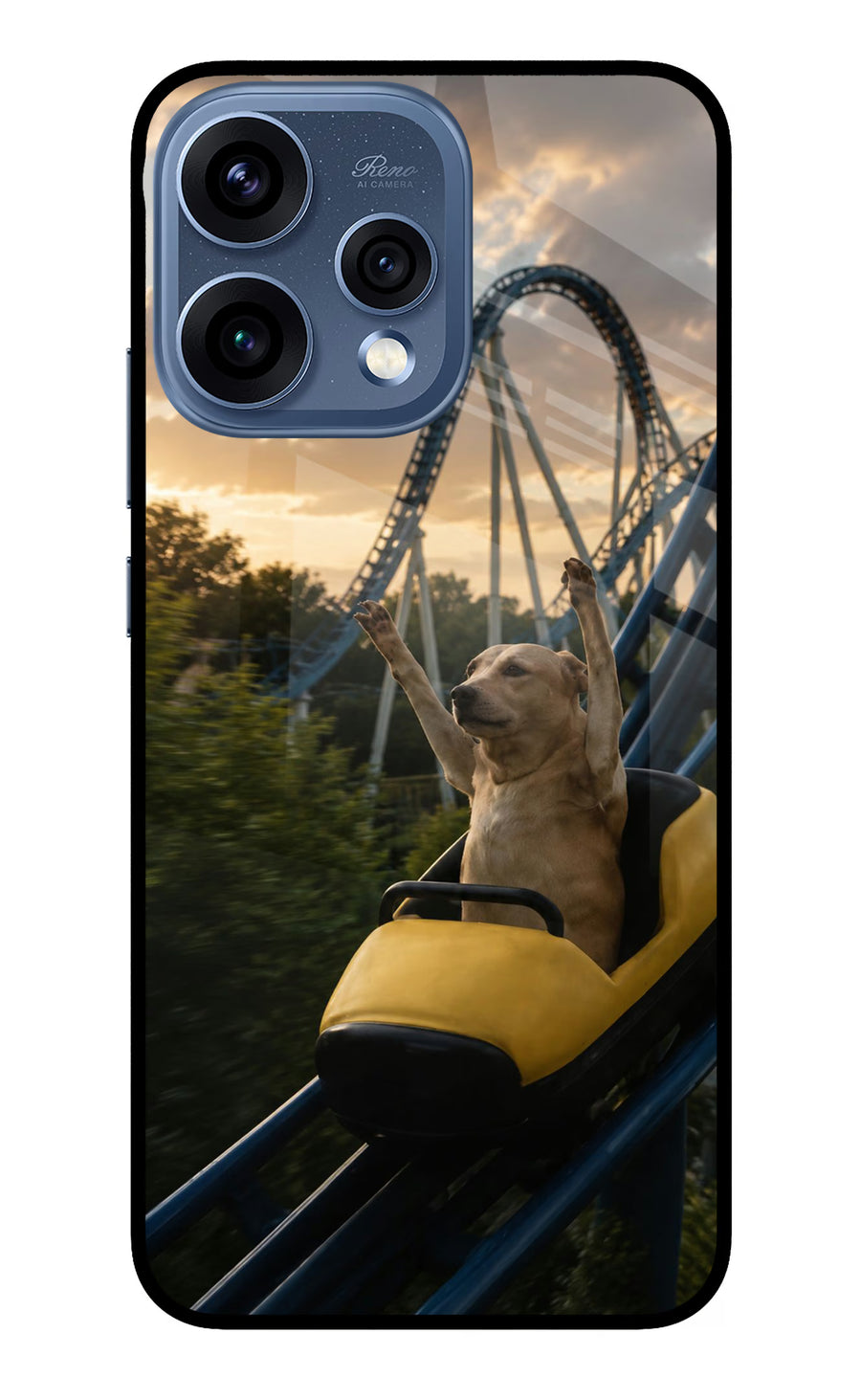 Rollercoaster Dog Oppo Reno15 5G Back Cover, Metal case