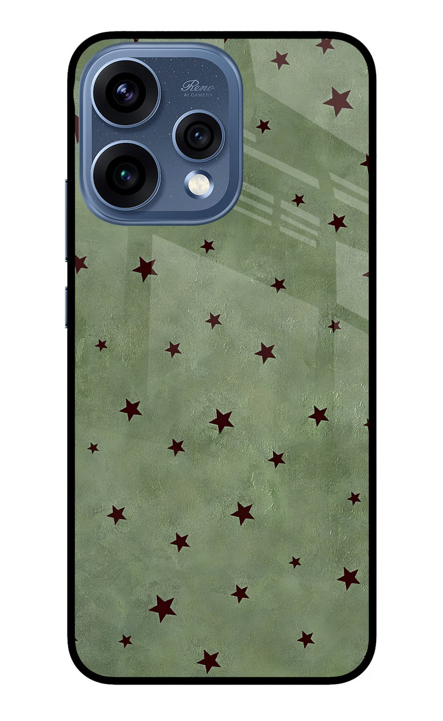 Green Stars Oppo Reno15 5G Back Cover, Metal case