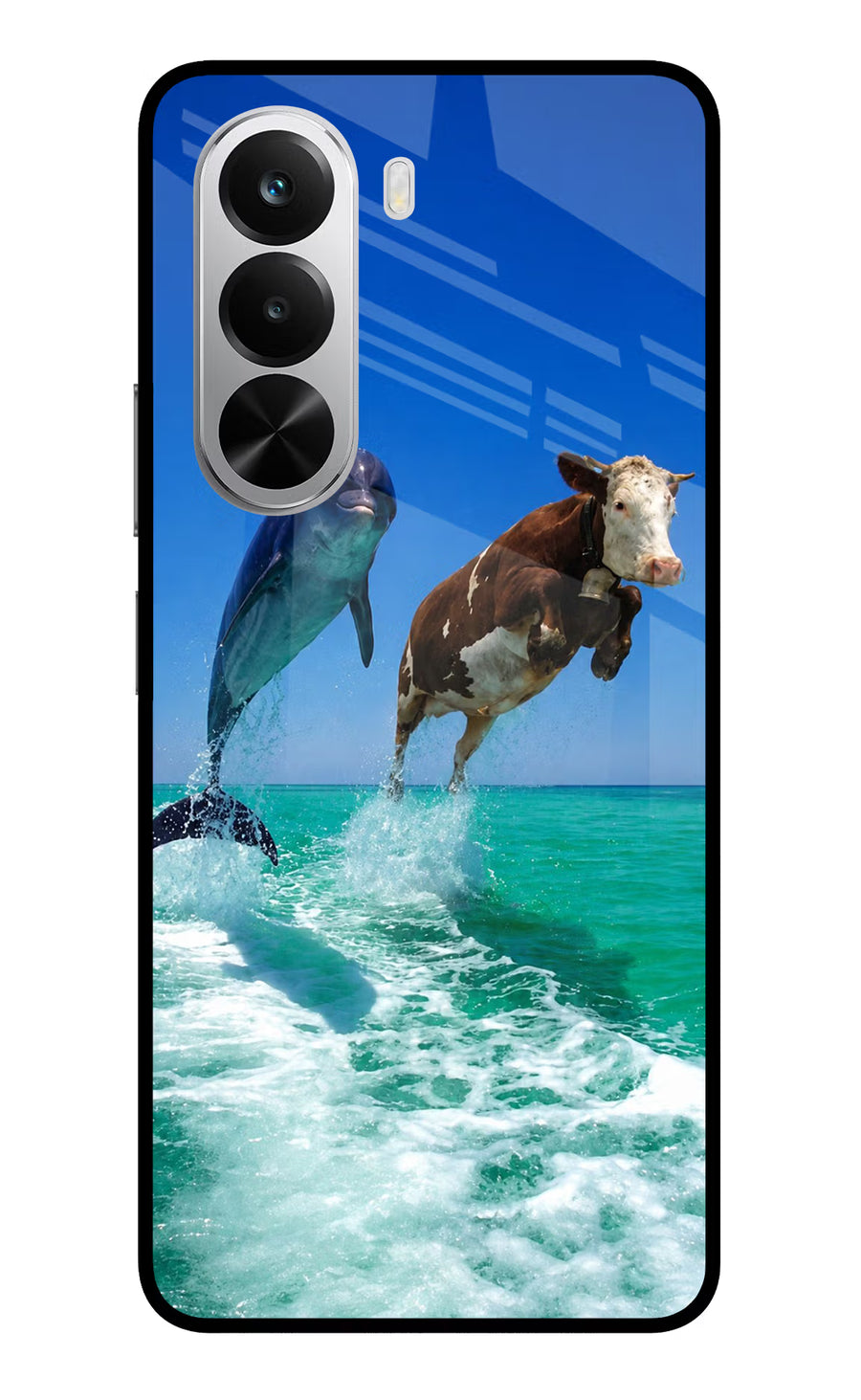 Dolphin vs Cow Realme P4x 5G Back Cover, Metal case
