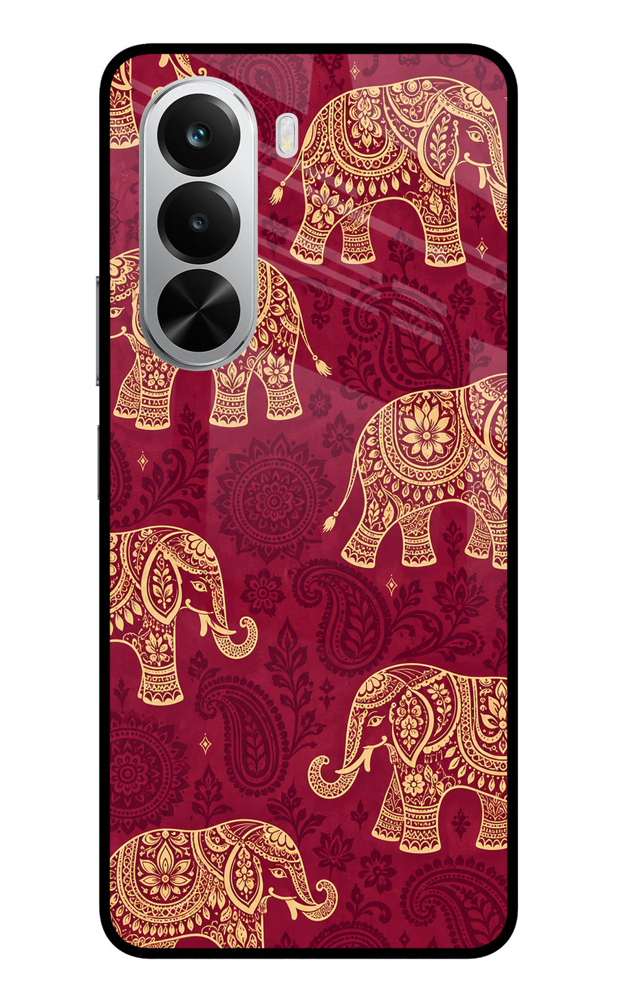 Maroon Elephant Realme P4x 5G Back Cover, Metal case