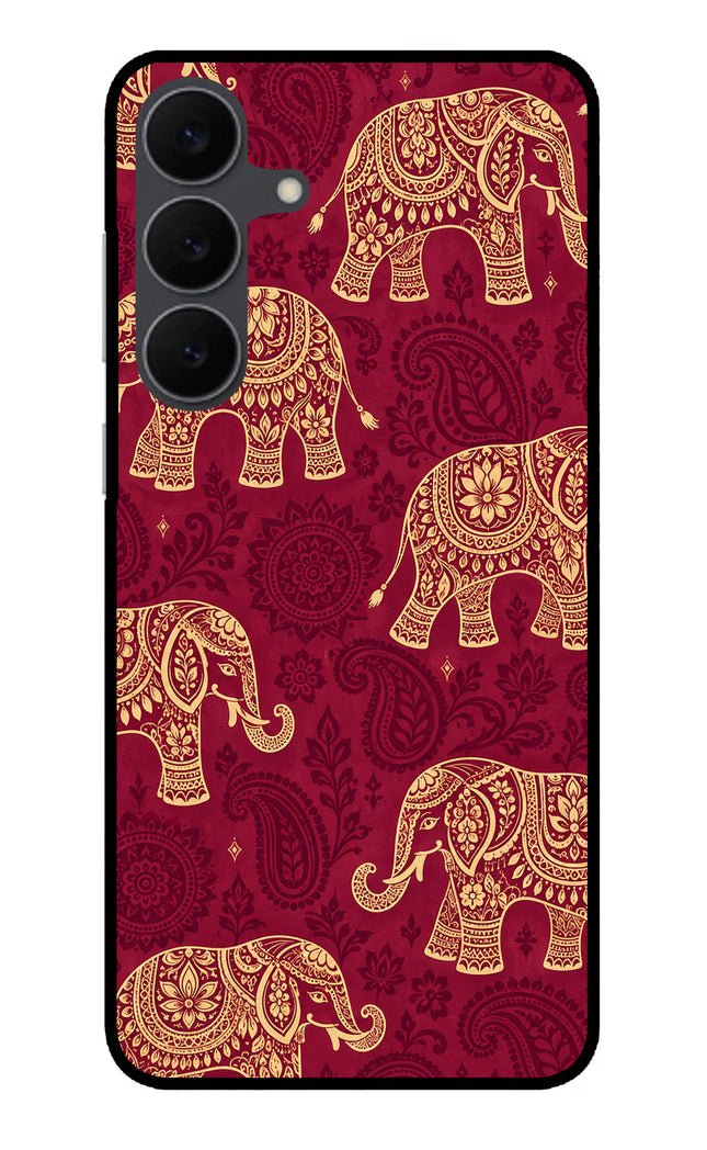 Maroon Elephant Samsung S25 FE 5G Metal Case Back Cover by Casekaro