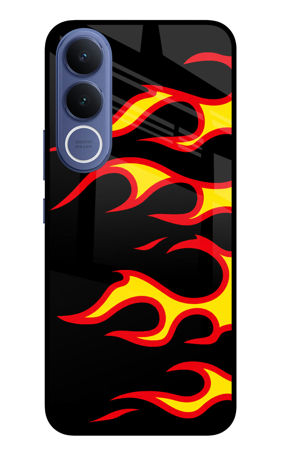 Side Sweep Flames Vivo V70 FE 5G Back Cover, Metal case