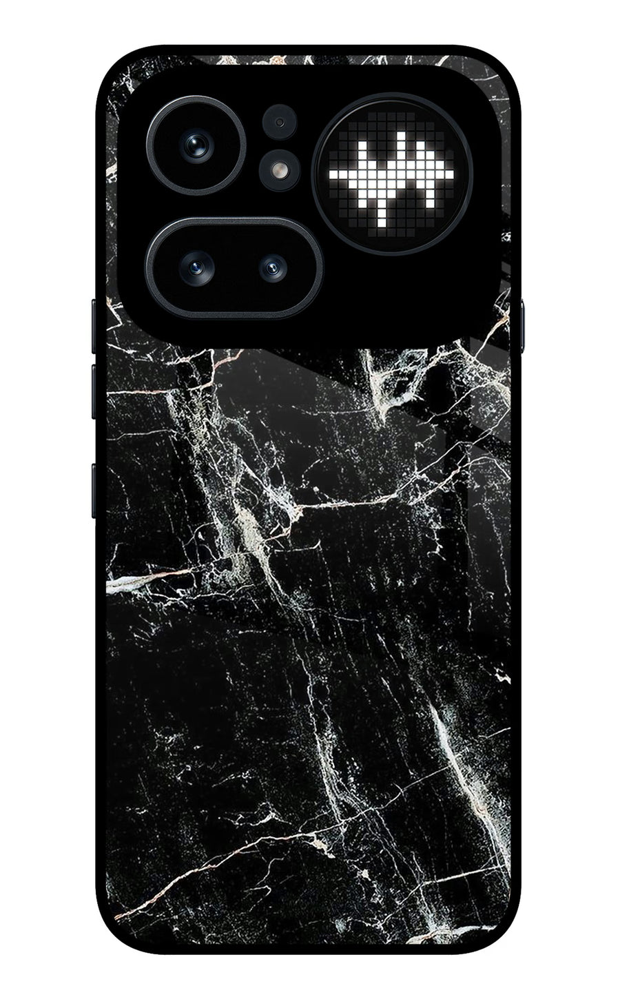 Black Marble Texture Nothing Phone 4a Pro Back Cover, Metal case