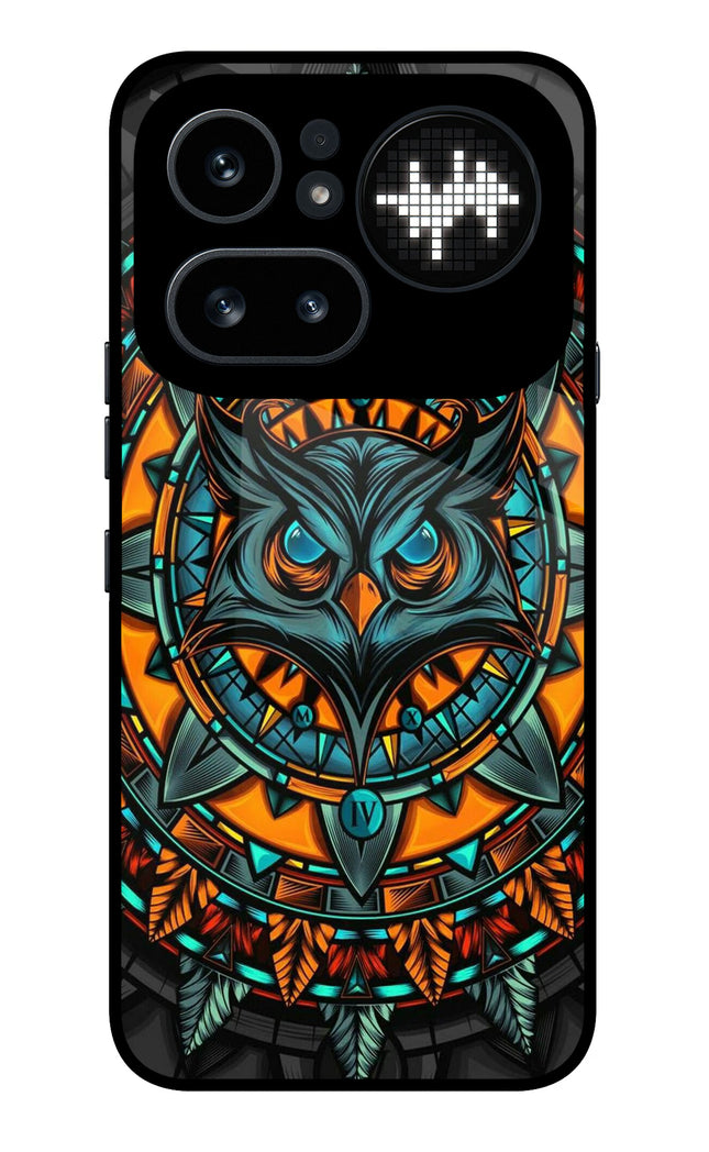 Angry Owl Art Nothing Phone 4a Pro Metal Case Back Cover by Casekaro