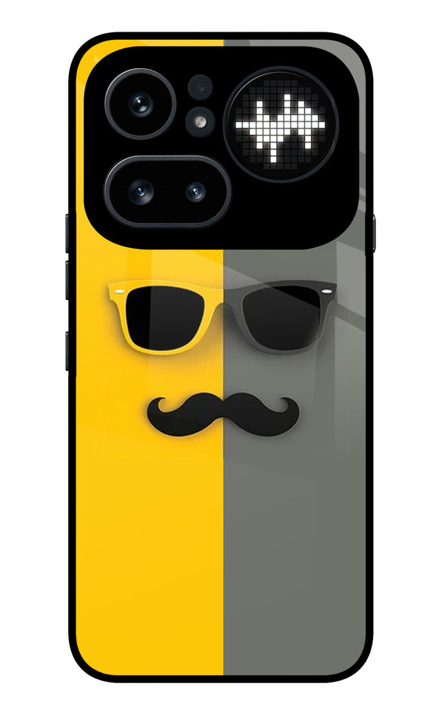 Sunglasses with Mustache Nothing Phone 4a Pro Metal Case Back Cover by Casekaro