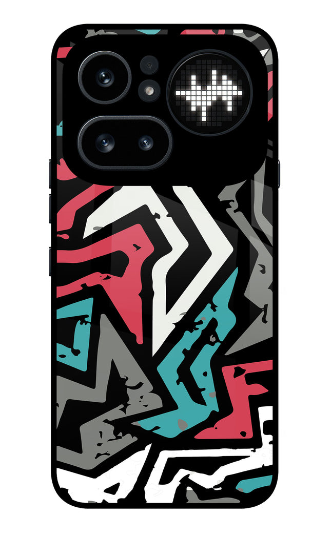 Geometric Graffiti Nothing Phone 4a Pro Metal Case Back Cover by Casekaro