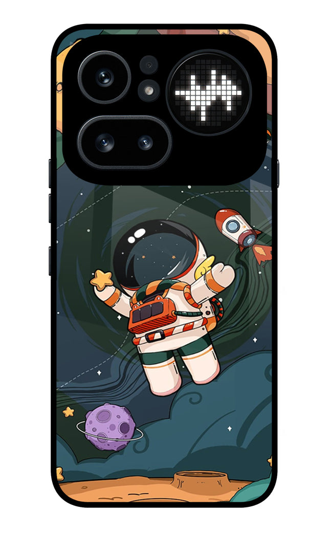 Cartoon Astronaut Nothing Phone 4a Pro Metal Case Back Cover by Casekaro
