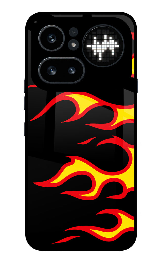 Side Sweep Flames Nothing Phone 4a Pro Metal Case Back Cover by Casekaro
