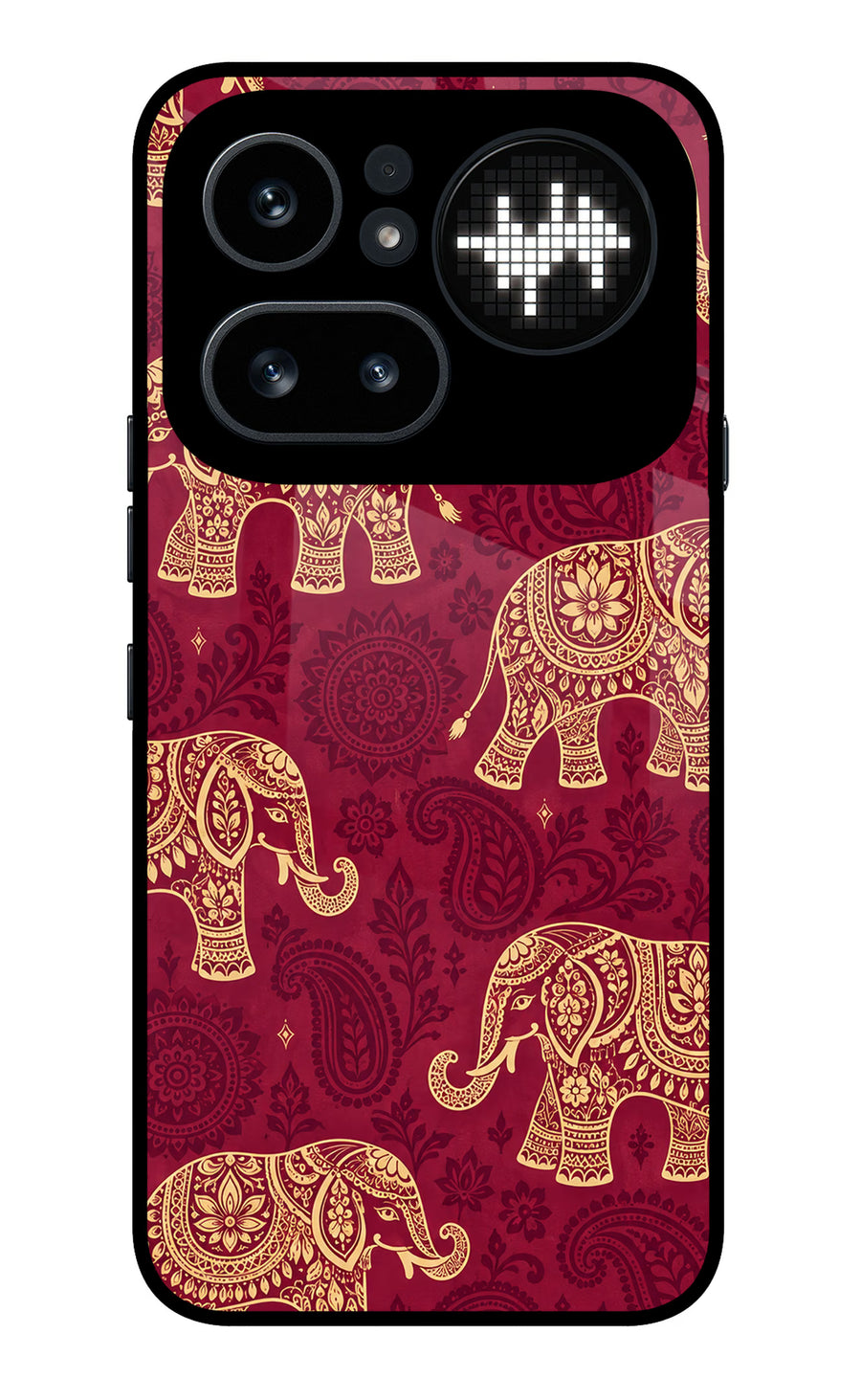 Maroon Elephant Nothing Phone 4a Pro Back Cover, Metal case