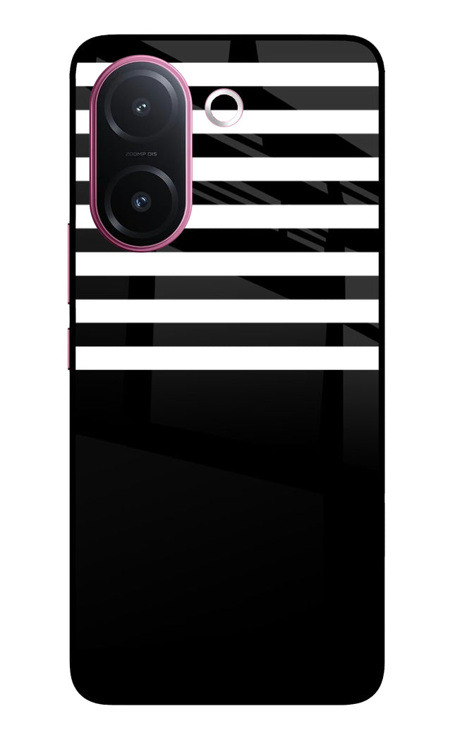 Black and White Print Vivo V60e 5G Metal Case Back Cover by Casekaro