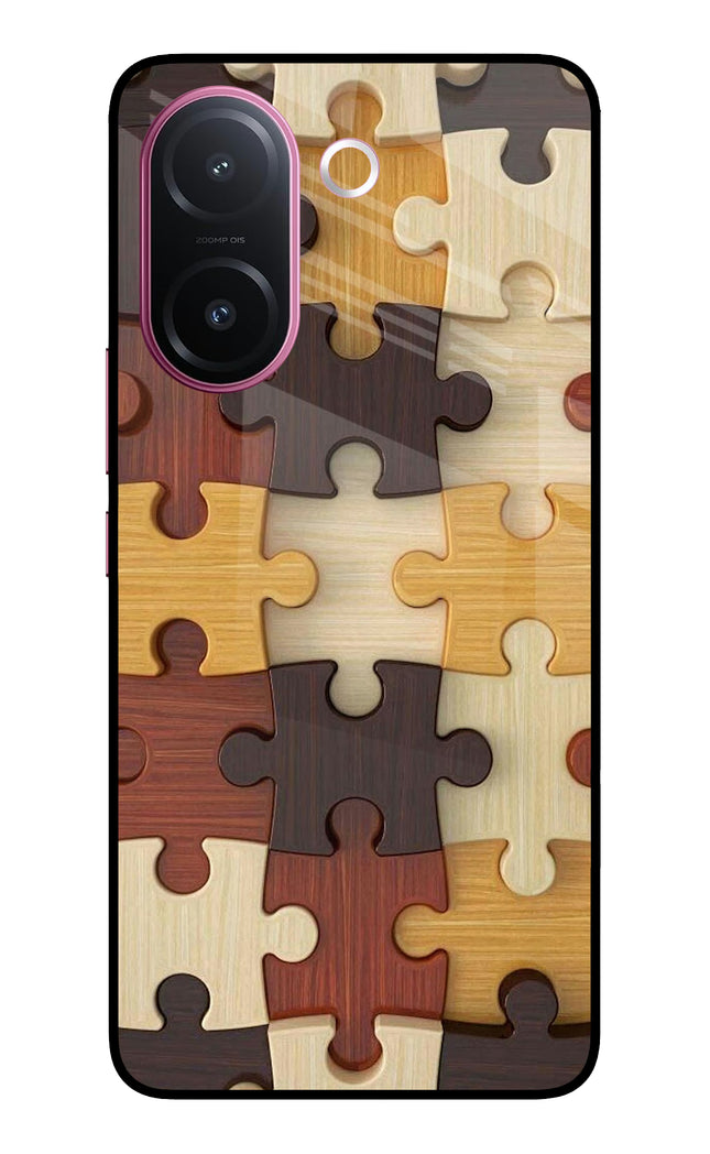 Wooden Puzzle Vivo V60e 5G Metal Case Back Cover by Casekaro