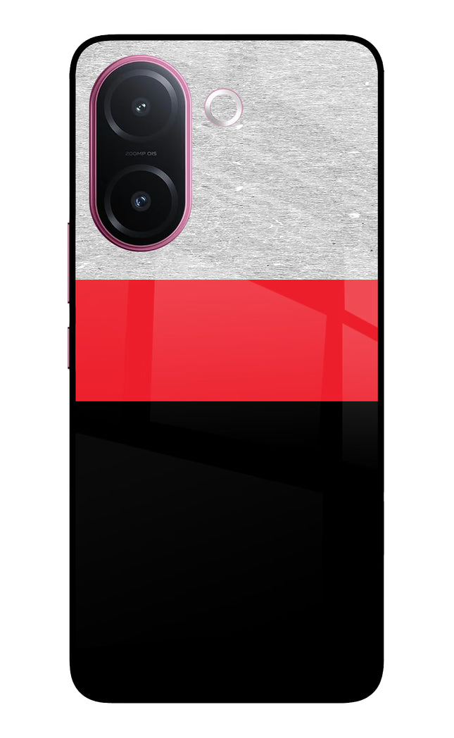 Tri Color Pattern Vivo V60e 5G Metal Case Back Cover by Casekaro