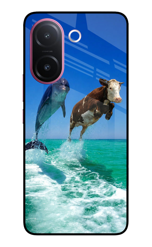 Dolphin vs Cow Vivo V60e 5G Metal Case Back Cover by Casekaro