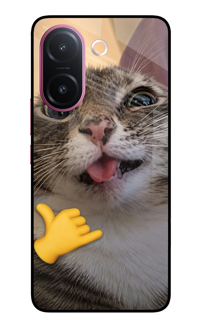 Silly Cat Call Vivo V60e 5G Metal Case Back Cover by Casekaro