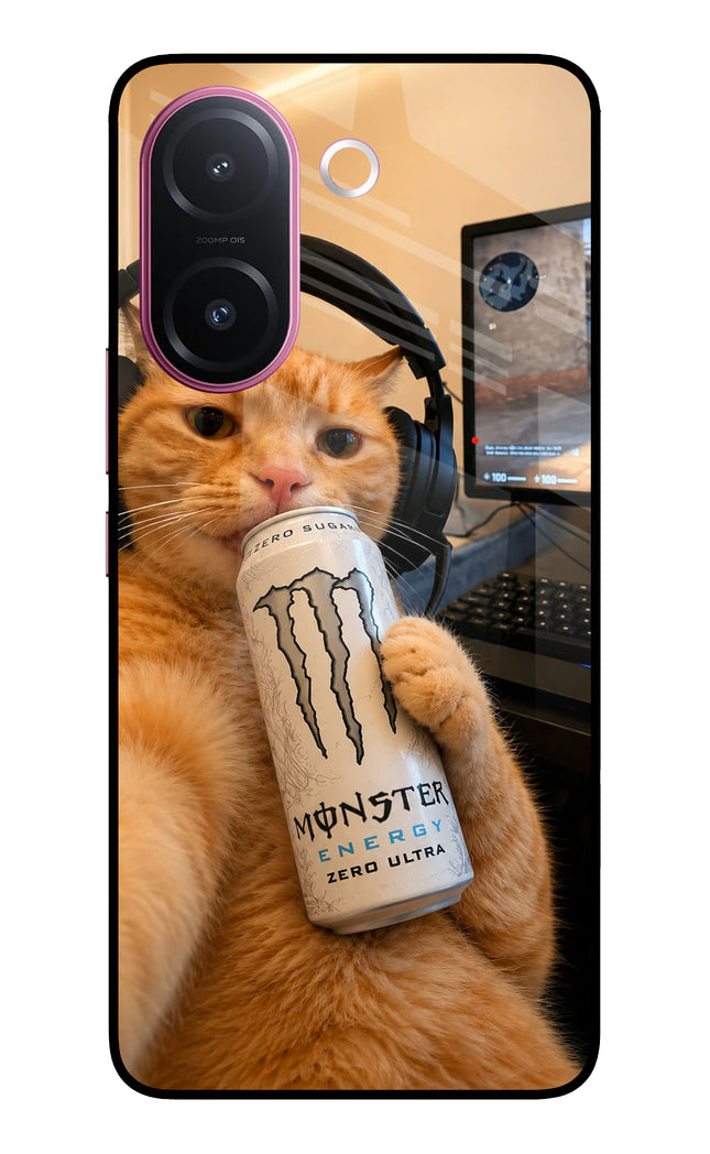 Gamer Cat Energy Vivo V60e 5G Metal Case Back Cover by Casekaro