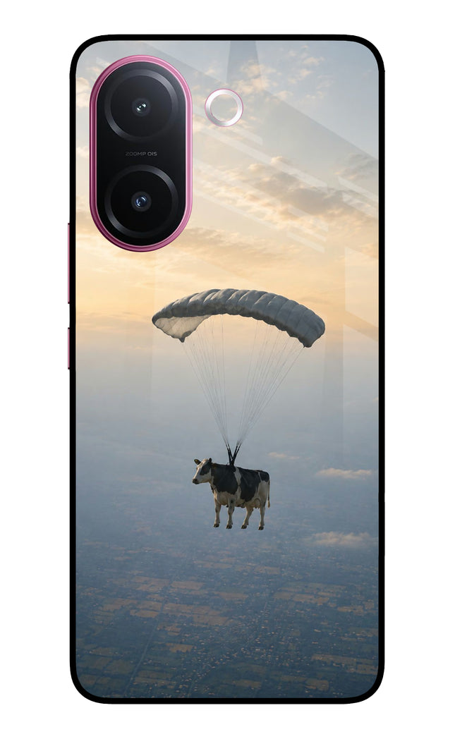 Skydiving Cow Vivo V60e 5G Metal Case Back Cover by Casekaro