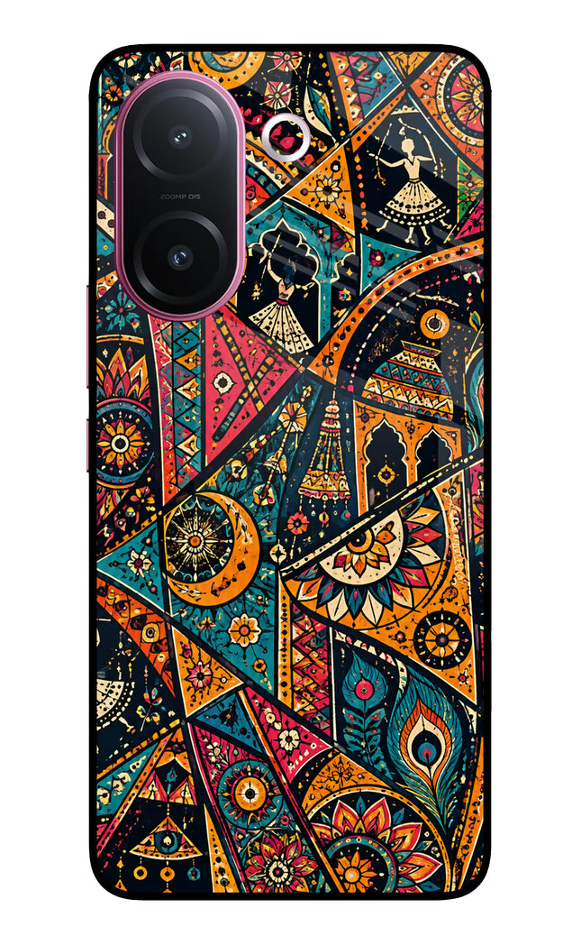 Folk Print Vivo V60e 5G Metal Case Back Cover by Casekaro