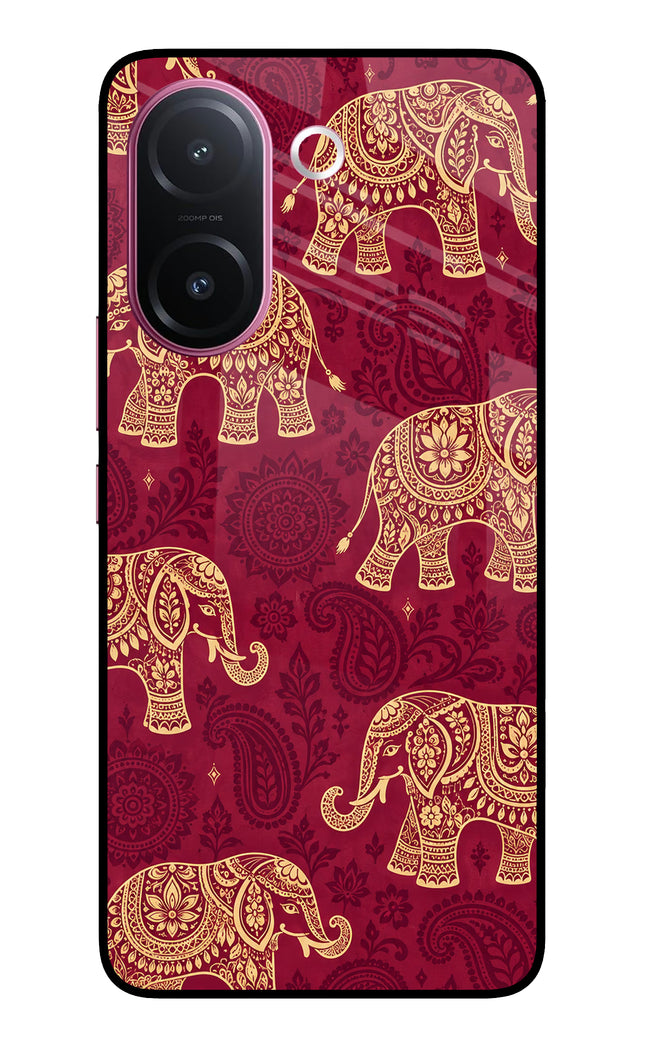 Maroon Elephant Vivo V60e 5G Metal Case Back Cover by Casekaro