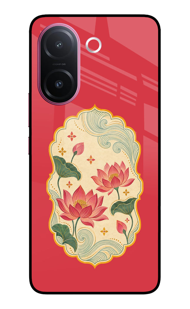 Pink Lotus Vivo V60e 5G Metal Case Back Cover by Casekaro