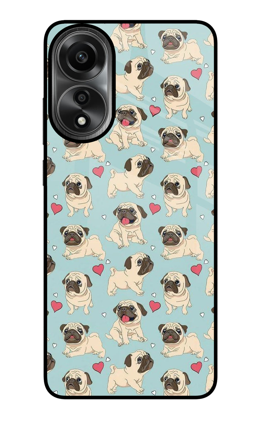 Pug Dog Oppo A78 4G Back Cover, Metal case