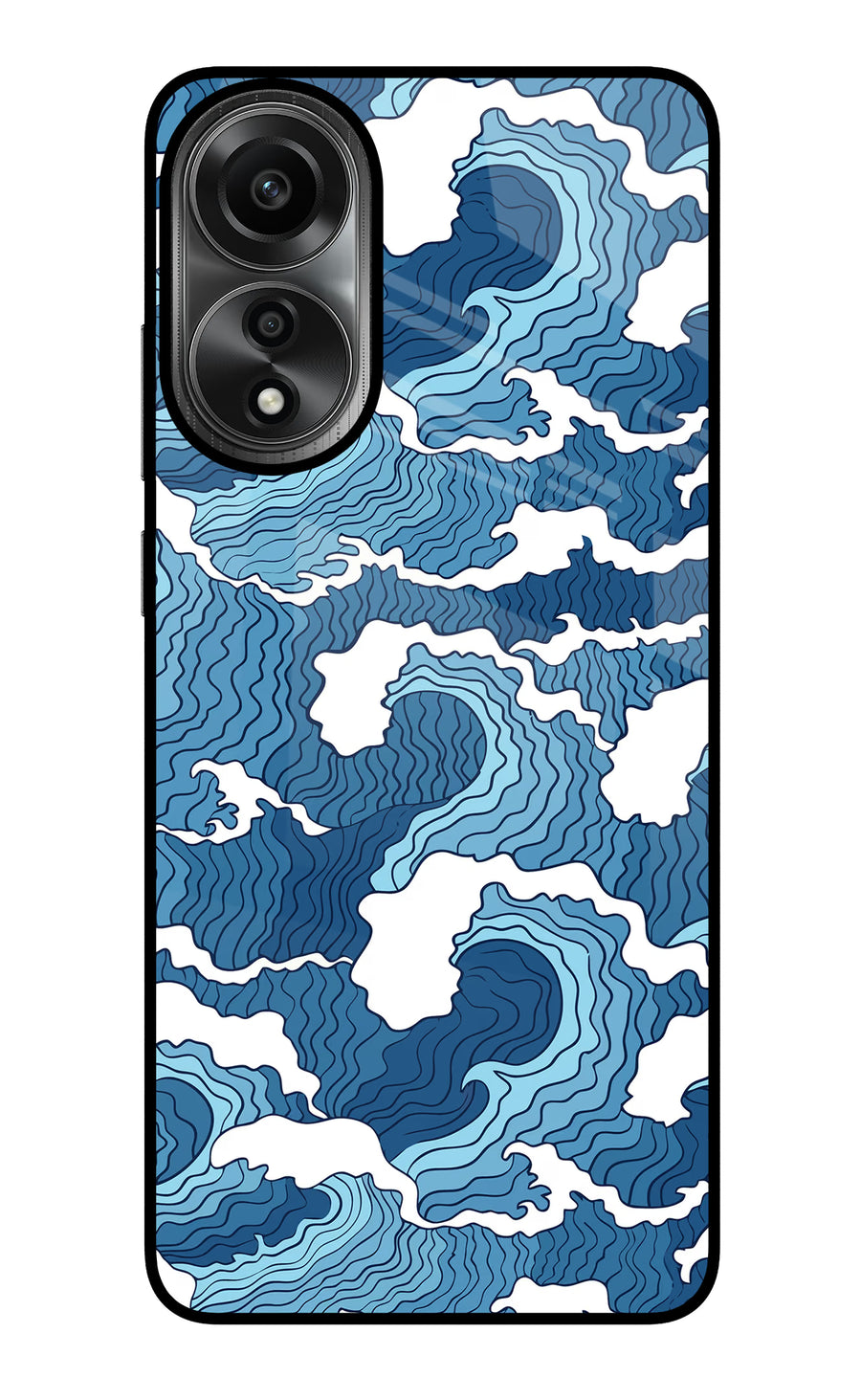 Blue Waves Oppo A78 4G Back Cover, Metal case