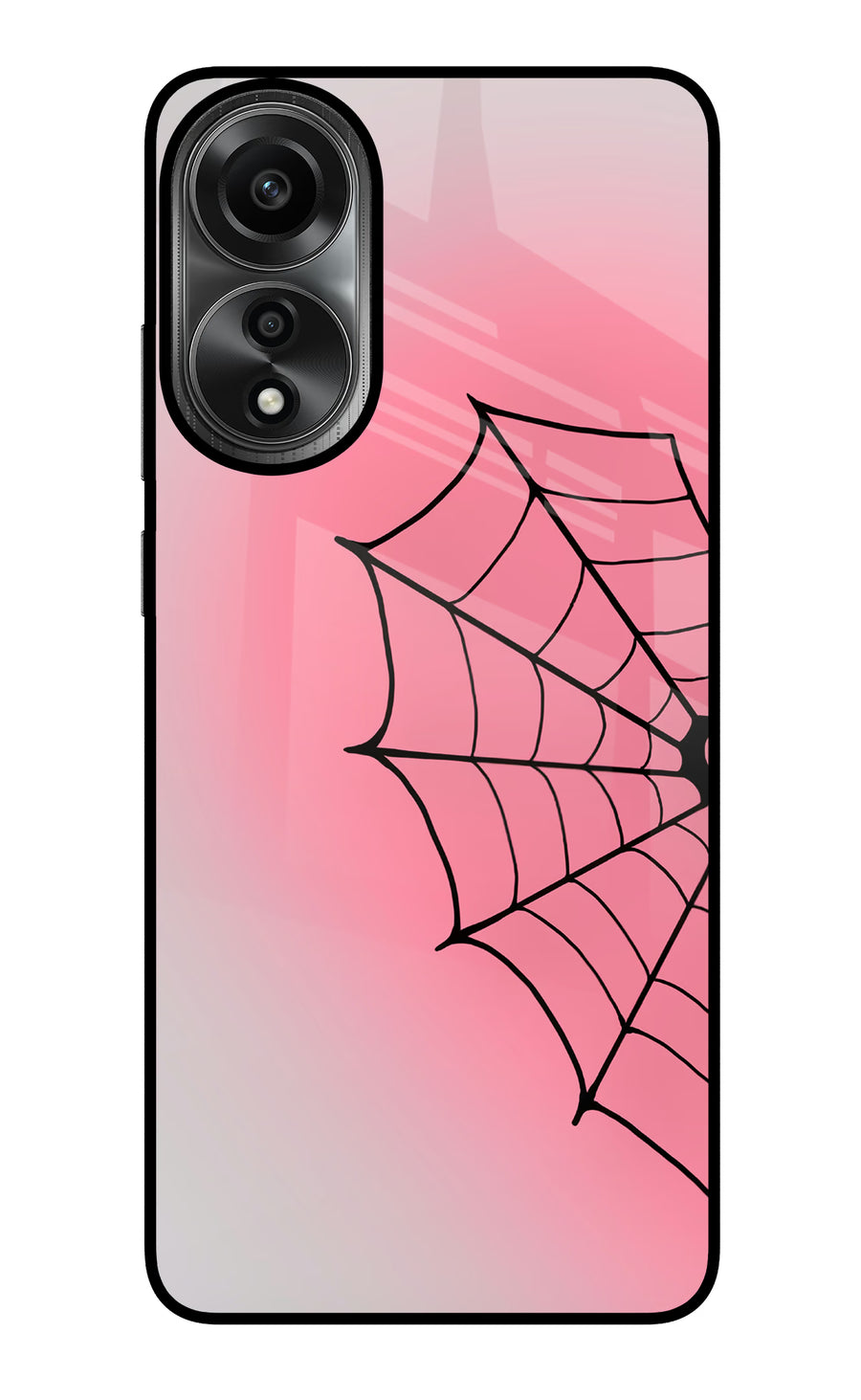 Pink Web Oppo A78 4G Back Cover, Metal case
