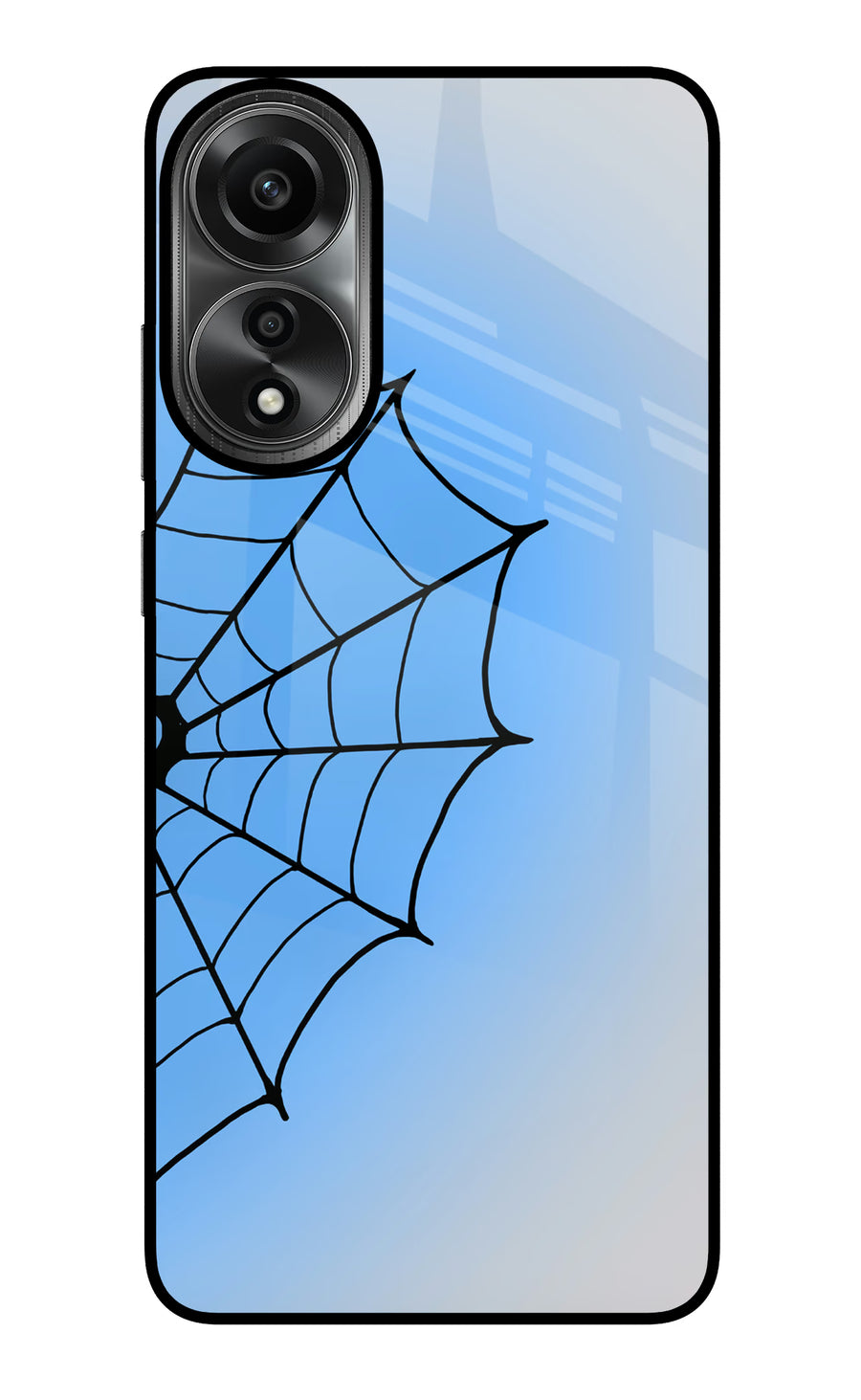 Blue Web Oppo A78 4G Back Cover, Metal case