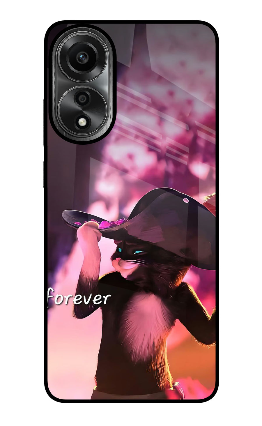 Forever Cat Oppo A78 4G Back Cover, Metal case