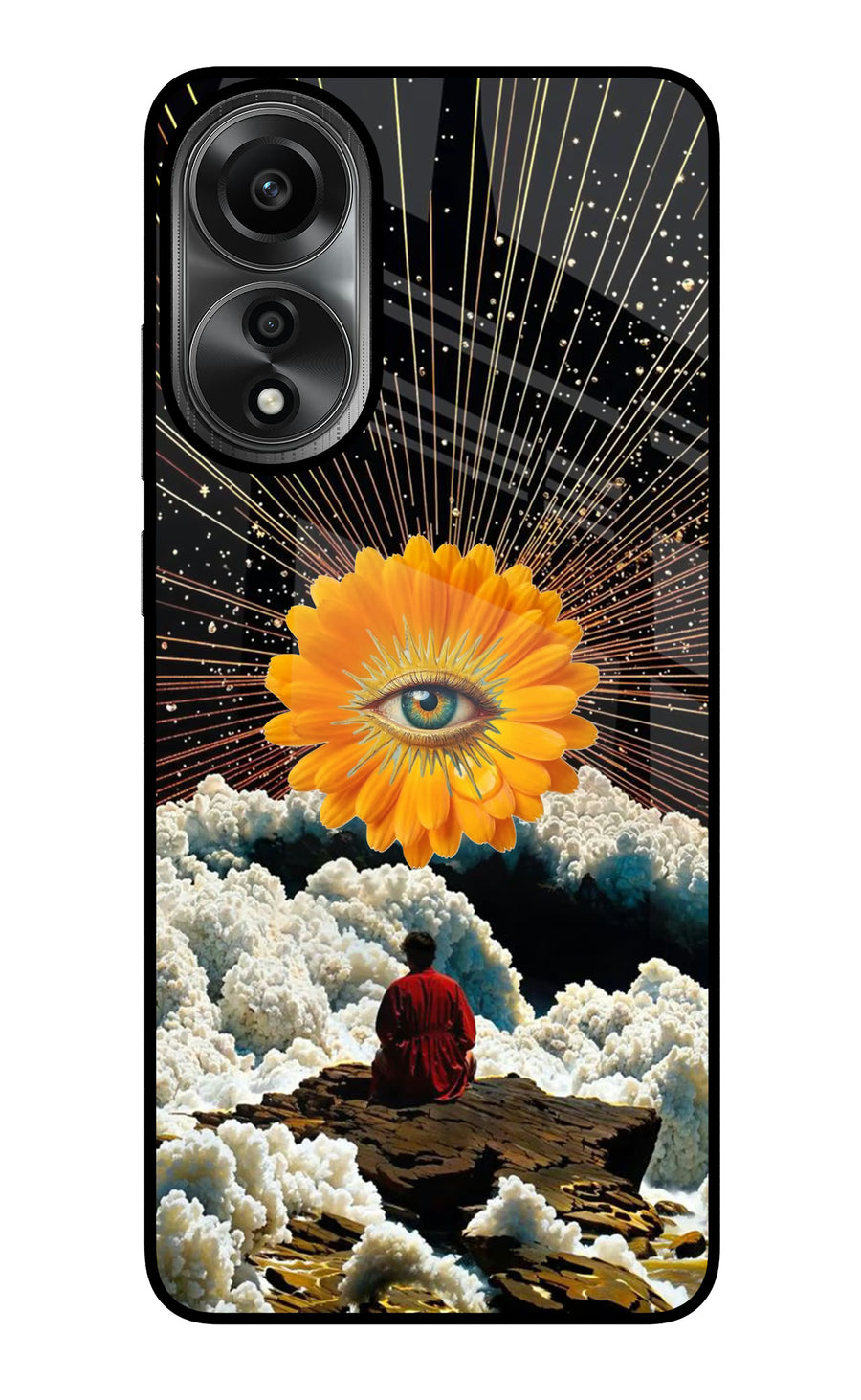 Cosmic Flower Oppo A78 4G Back Cover, Metal case