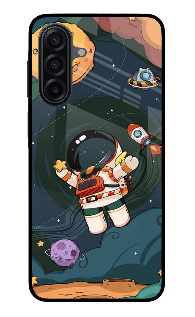 Cartoon Astronaut Samsung M17 5G Metal Case Back Cover by Casekaro