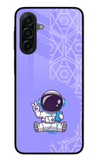Cute Astronaut Chilling Samsung M17 5G Metal Case Back Cover by Casekaro