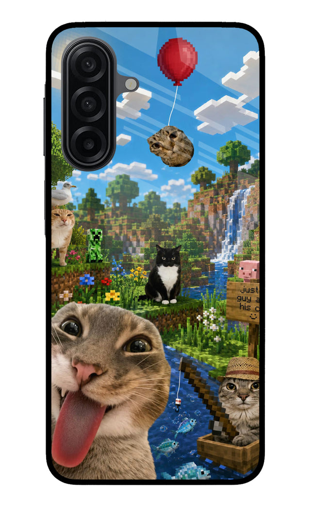 Minecraft Cat Chaos Samsung M17 5G Metal Case Back Cover by Casekaro