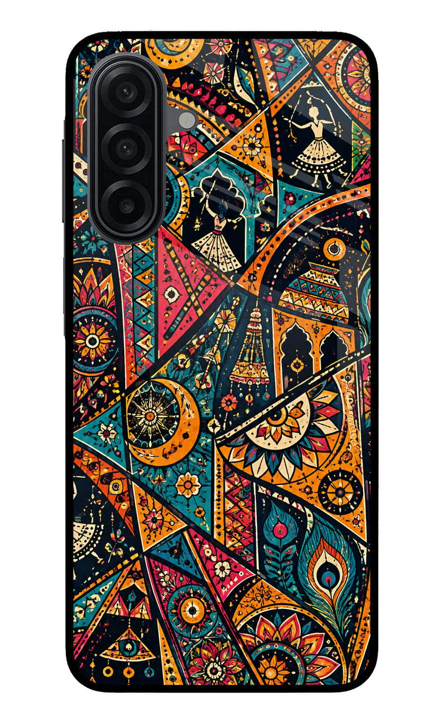 Folk Print Samsung M17 5G Back Cover, Metal case
