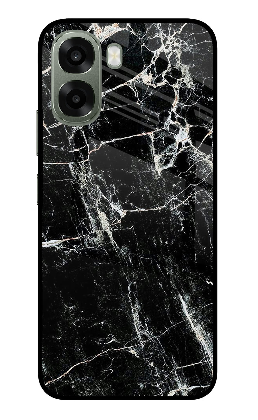 Black Marble Texture Oppo A6x 5G Back Cover, Metal case