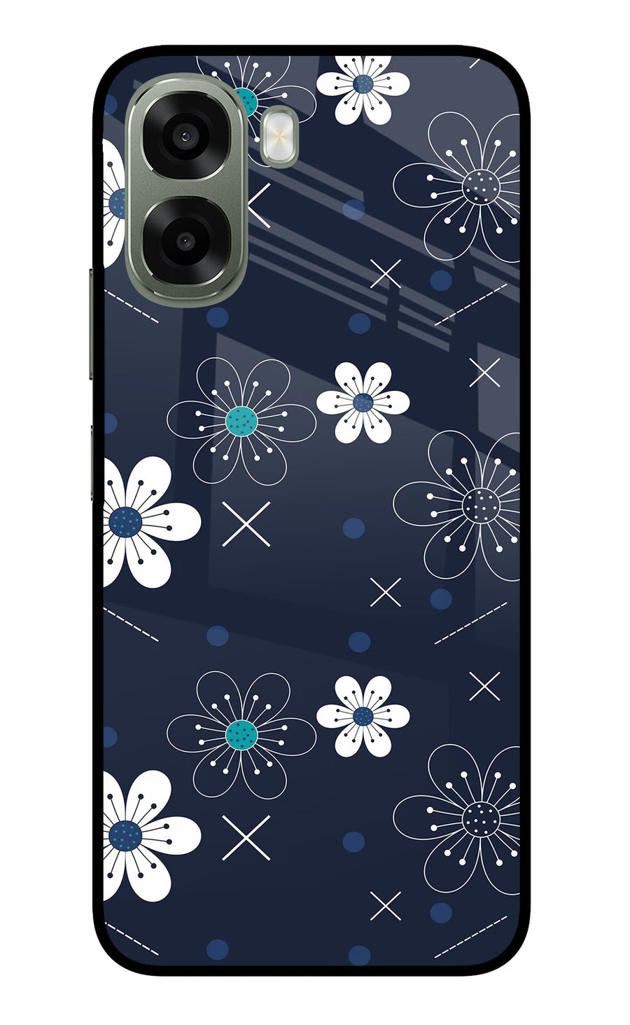 Flowers Oppo A6x 5G Back Cover, Metal case