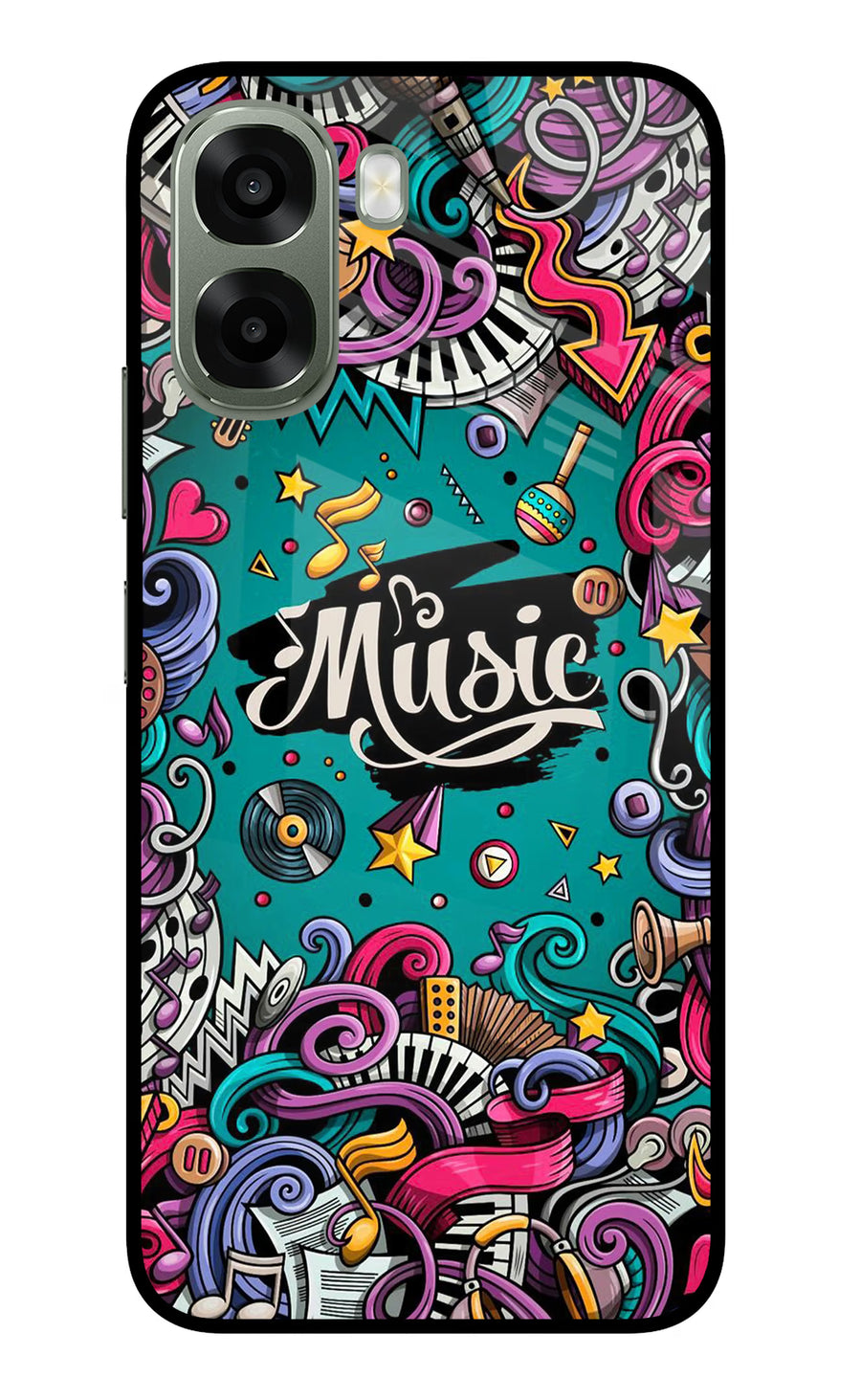 Music Graffiti Oppo A6x 5G Back Cover, Metal case