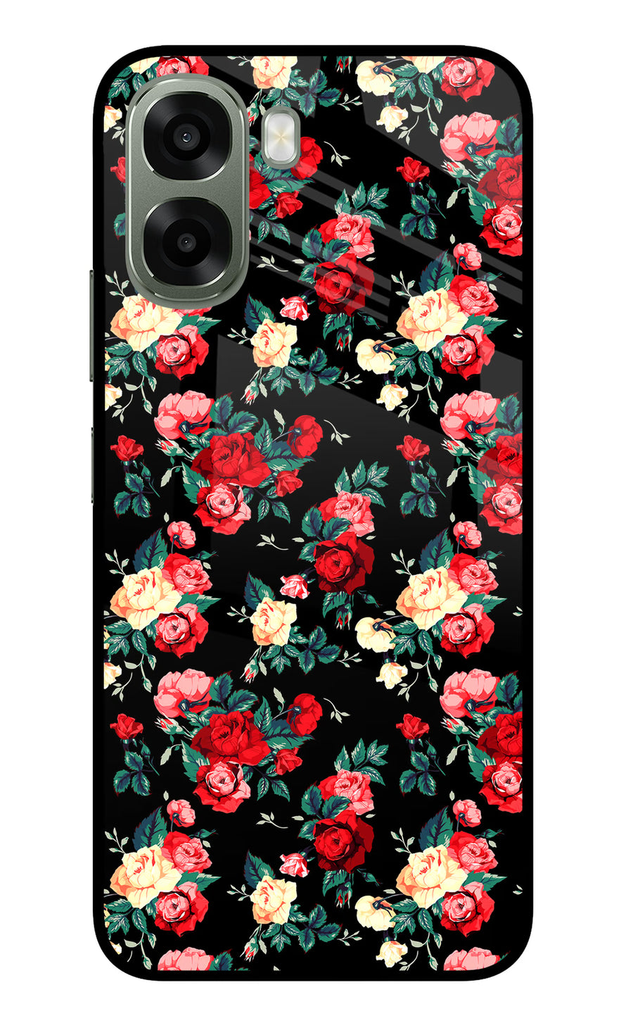 Rose Pattern Oppo A6x 5G Back Cover, Metal case