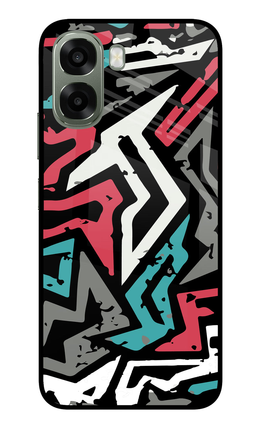 Geometric Graffiti Oppo A6x 5G Back Cover, Metal case